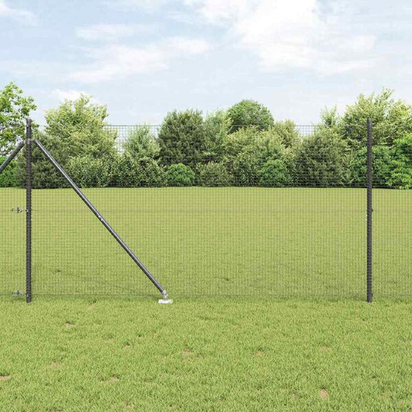vidaXL Fence Post Grey 50 x 1.4 m (19 x 19 mm mesh) Steel and PVC