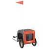 vidaXL Pet Bike Trailer with Storage Orange and grey 124 x 53 x 53 cm