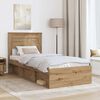vidaXL Bed Frame Artisian Oak 100 x 200 cm Solid Pine Wood