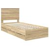 vidaXL Bed Frame with Drawer Sonoma Oak 90 x 190 cm Engineer Wood