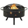 vidaXL Fire Pit with Poker 76 cm XXL Steel