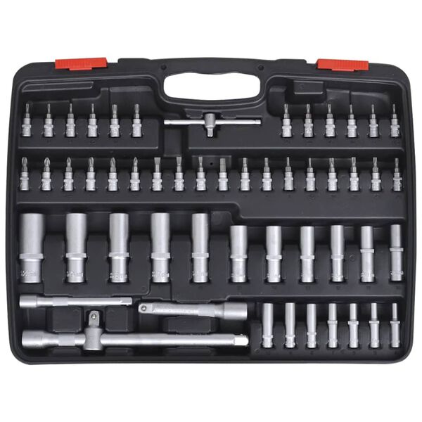 193 pcs 1/4" & 3/8" & 1/2" Drive Socket Bit Set with Ratchet Tool Set