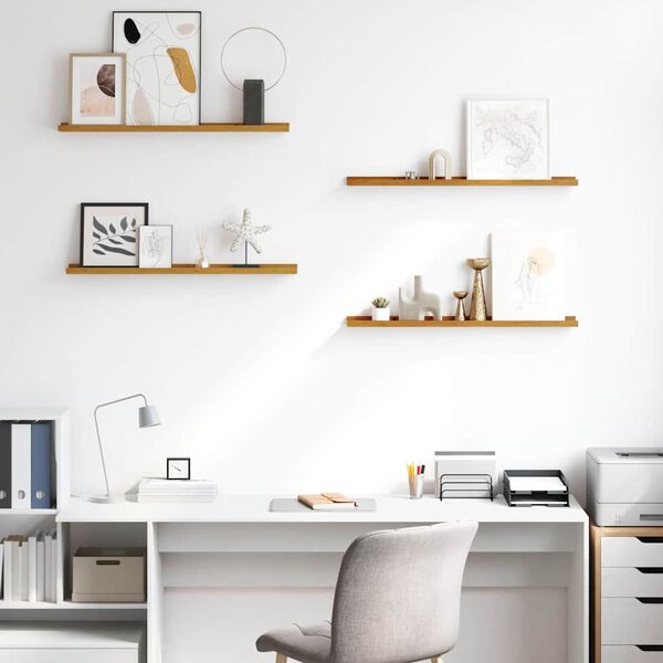 vidaXL Wall Shelf with Shelf 4 pcs Beige 80 x 9 x 3 cm Engineered Wood