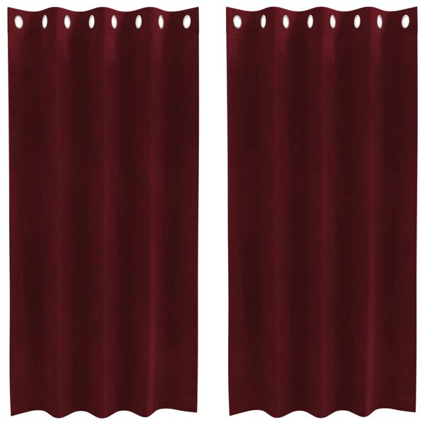 vidaXL Blackout Curtains 2 pcs Wine Red 140 x 175 cm Velvet