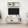 vidaXL 2 Piece TV Cabinet Set White and Sonoma Oak Engineered Wood