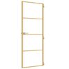 vidaXL Interior Door Slim Golden 76x201.5 cm Tempered Glass and Aluminium