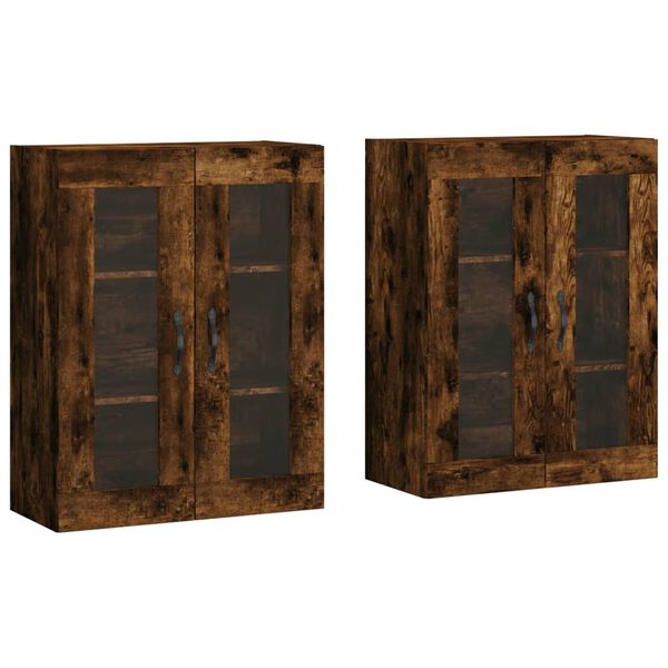 vidaXL Wall Mounted Cabinets 2 pcs Smoked Oak Engineered Wood