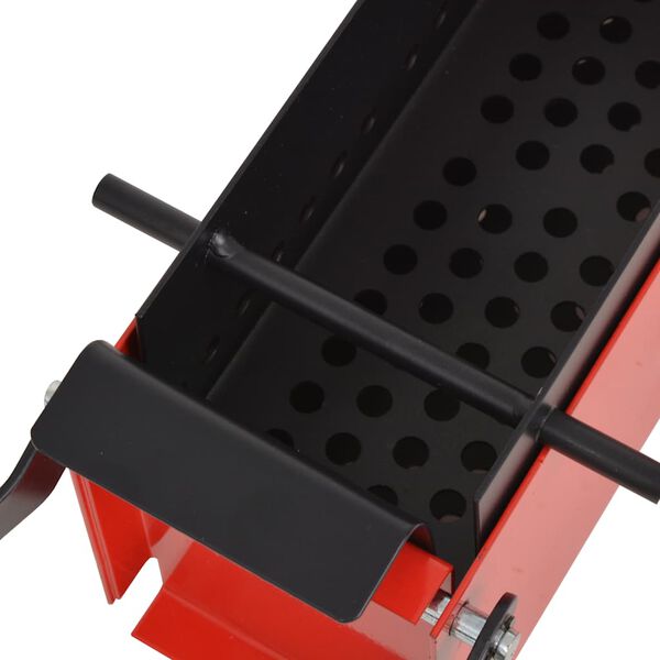 vidaXL Paper Log Briquette Maker Steel 34x14x14 cm Black and Red
