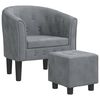 vidaXL Tub Chair with Footstool Dark Grey Velvet