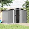 vidaXL Garden Storage Shed Grey Metal 257x205x178 cm