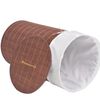 vidaXL Bamboo Laundry Bin Round Brown