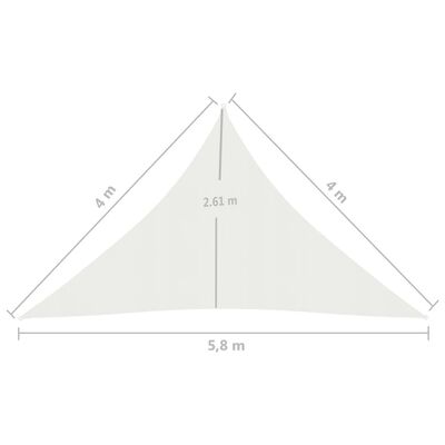vidaXL Sunshade Sail 160 g/m² White 4x4x5.8 m HDPE