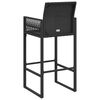 vidaXL Garden Bar Stools 2 pcs Black Poly Rattan