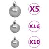 vidaXL Artificial Half Pre-lit Christmas Tree with Ball Set White 180 cm