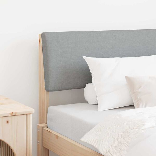 vidaXL Upholstered Headboard Light Grey 100 cm Solid Pine Wood