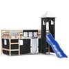vidaXL Kids' Loft Bed with Tower without Mattress White&Black 90x190cm