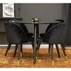Venture Home Dining Chairs 2 pcs Velvet Velvet Black and Brass