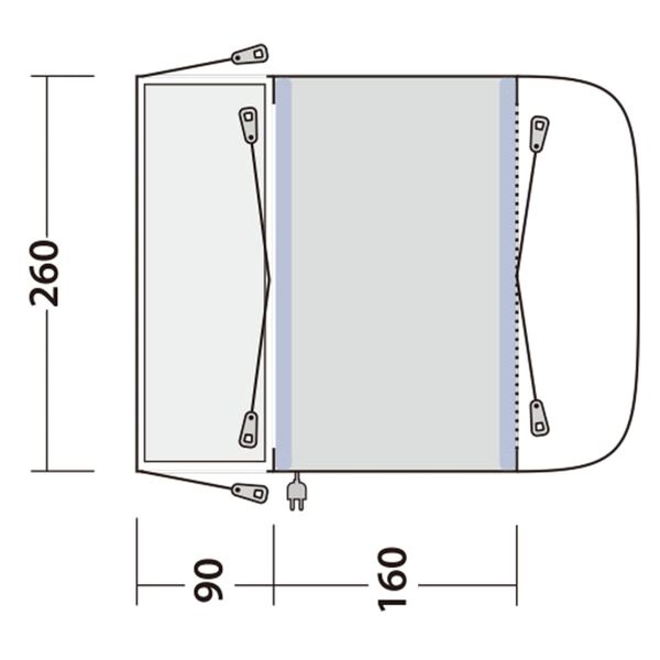 Outwell Drive-away Campervan Awning Newburg 160 Air Black & Grey
