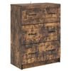 vidaXL Drawer Cabinet Smoked Oak 66 x 34.5 x 87 cm Engineered Wood