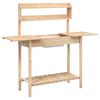 vidaXL Potting Table with Sink 147.5x44x139.5 cm Solid Wood Fir