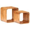 vidaXL Side Tables 2 pcs Solid Acacia Wood Honey Finish