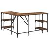 vidaXL Desk Old Wood 139 x 139 x 75 cm Engineered Wood