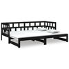 vidaXL Pull-out Day Bed without Mattress Black 2x(90x190) cm