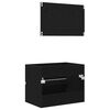 vidaXL Bathroom Furniture Set with Drawer Wall-mounted 2 pcs Black Oak