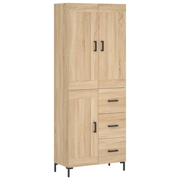 vidaXL Highboard Sonoma Oak 69.5x34x180 cm Engineered Wood
