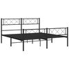 vidaXL Metal Bed Frame without Mattress with Footboard Black 140x200cm