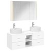 vidaXL Bathroom Furniture Set 4 pcs White Engineered Wood and Glass