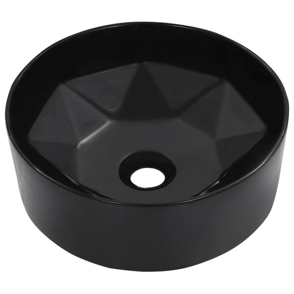 vidaXL Wash Basin 36x14 cm Ceramic Black