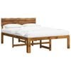 vidaXL Double Bed Frame with Headboard ROSTOCK Natural 140 x 200 cm