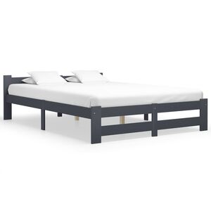 vidaXL Bed Frame without Mattress Dark Grey Solid Pine Wood 160x200 cm