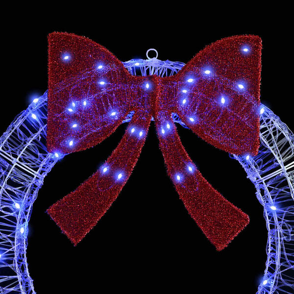 vidaXL Wreath with 60 LEDs Blue 76 x 8.5 x 76 cm Acrylic