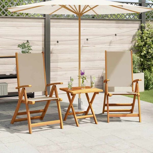 vidaXL Folding Garden Chairs 2 pcs Solid Wood Acacia and Textilene