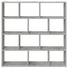 vidaXL Wall Cube Shelf 12 Compartments Concrete Grey Engineered Wood