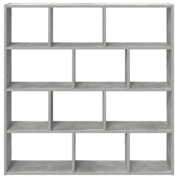 vidaXL Wall Cube Shelf 12 Compartments Concrete Grey Engineered Wood