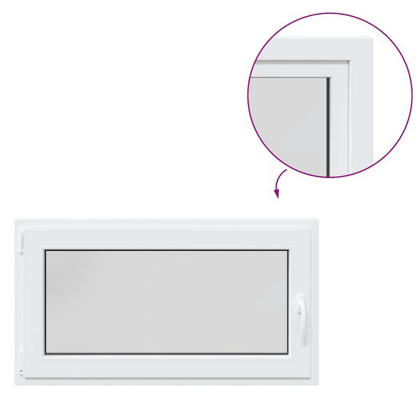 vidaXL Basement Window "RISOR" 110x50 cm Tilt&Turn DIN Left White