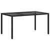 vidaXL Garden Dining Table Black 150 x 90 x 75 cm Poly rattan