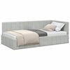 vidaXL Corner Bed Frame Light Grey 90 cm x 200 cm Velvet
