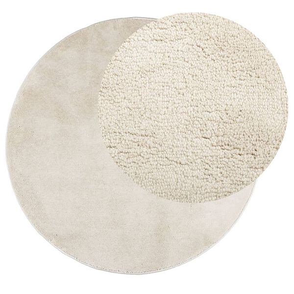 vidaXL Rug OVIEDO Short Pile Beige &Oslash; 200 cm