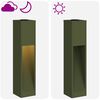 vidaXL Solar Led Pathway Light 2 pcs Olive Green Cold Rolled Steel