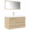 vidaXL 3 Piece Bathroom Furniture Set Sonoma Oak Engineered Wood