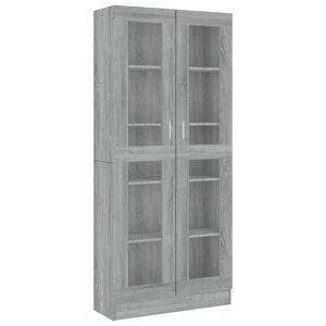 vidaXL Vitrine Cabinet Grey Sonoma 82.5x30.5x185 cm Engineered Wood