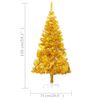 vidaXL Artificial Pre-lit Christmas Tree with Ball Set Gold 150 cm PET