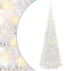 vidaXL Artificial Christmas Tree | White | PVC | 180 cm tall, 60 cm wide