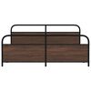 vidaXL Metal Bed Frame without Mattress Brown Oak 180x200 cm Super King
