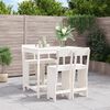 vidaXL 5 Piece Garden Bar Set White Solid Wood Pine