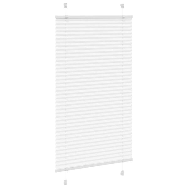 vidaXL Pleated Blind White 75x150 cm Fabric Width 74.4 cm Polyester